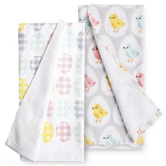 Set of 2 Easter Peeps Kitchen Dish Towels - Picture 2 of 3